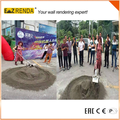 Construction Concrete Portable Mortar Mixer Stiring On Ground Mixing Stone Evenly