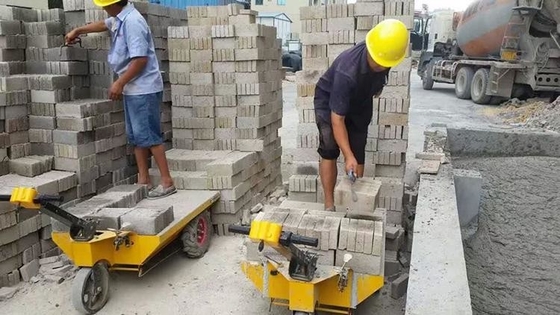 Small Mortar Rendering Machine , Construction Machinery Wheel Trolley Electric Pallet Mobile Cart